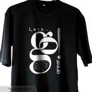 UV ❝Let's go great! ❞ Drop Shoulder_Black