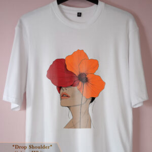 UV ❝Flower Lady❞ Drop Shoulder_White