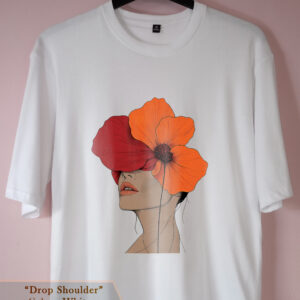 UV ❝Flower Lady❞ Drop Shoulder_White